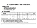 136~520MHz VHF UHF Band RF 8 Way Power Divider For Radio Communication - фото 3