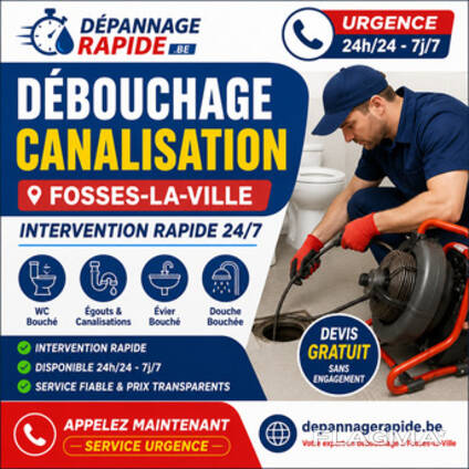 Débouchage Canalisation Fosses-la-Ville | Urgence 24/7