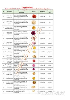 Freeze dried fruits wholesale