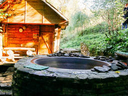 Wood fired hot tub